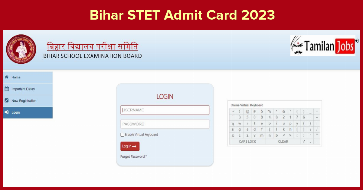 Bihar STET Admit Card 2023