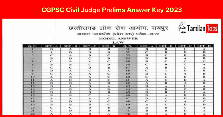 CGPSC Civil Judge Prelims Answer Key 2023