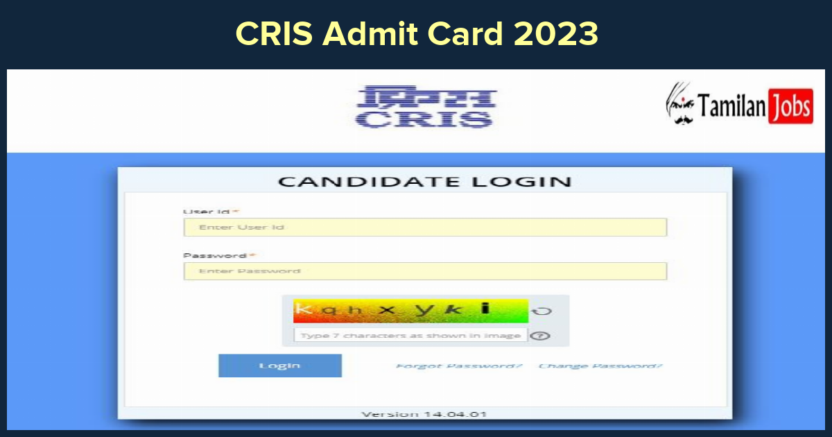 CRIS Admit Card 2023