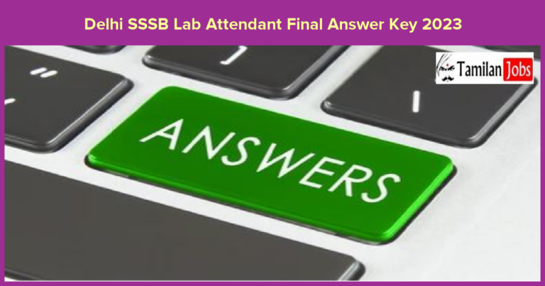 Delhi SSSB Lab Attendant Final Answer Key 2023