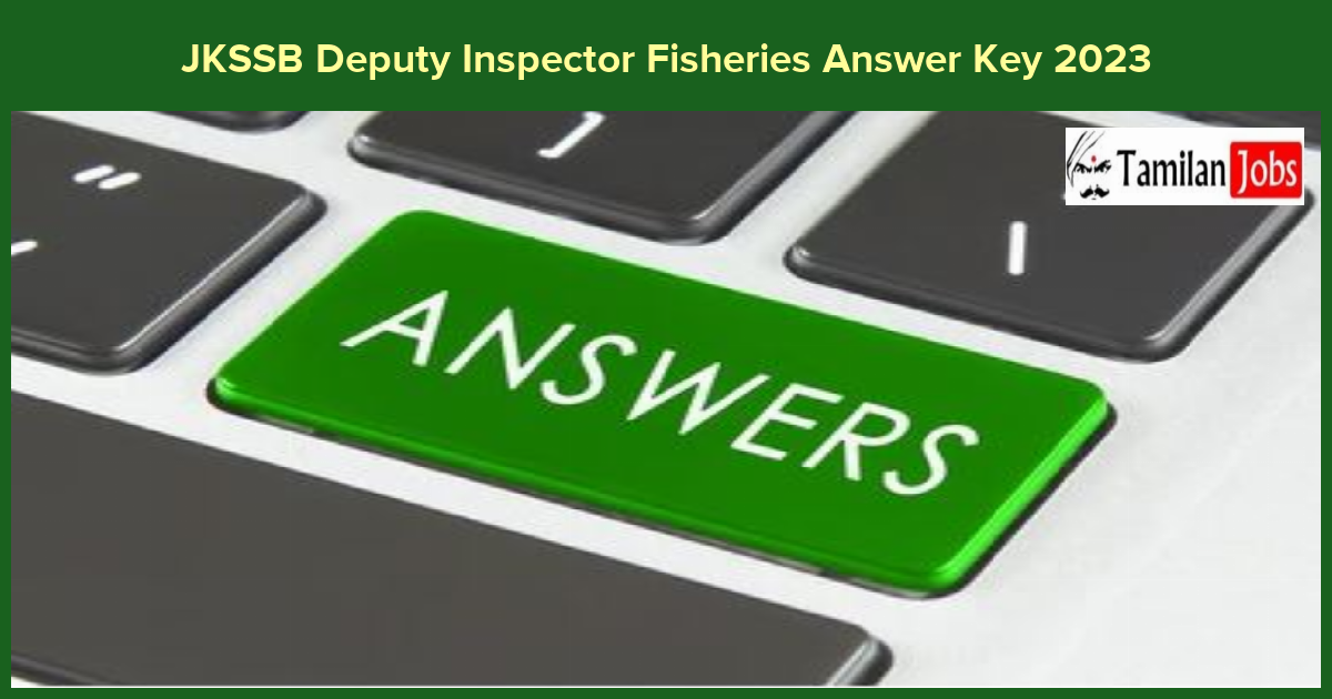 JKSSB Deputy Inspector Fisheries Answer Key 2023