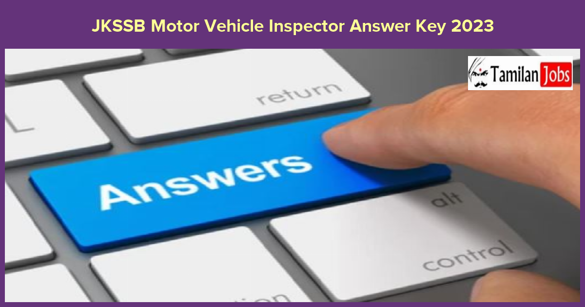 JKSSB Motor Vehicle Inspector Answer Key 2023