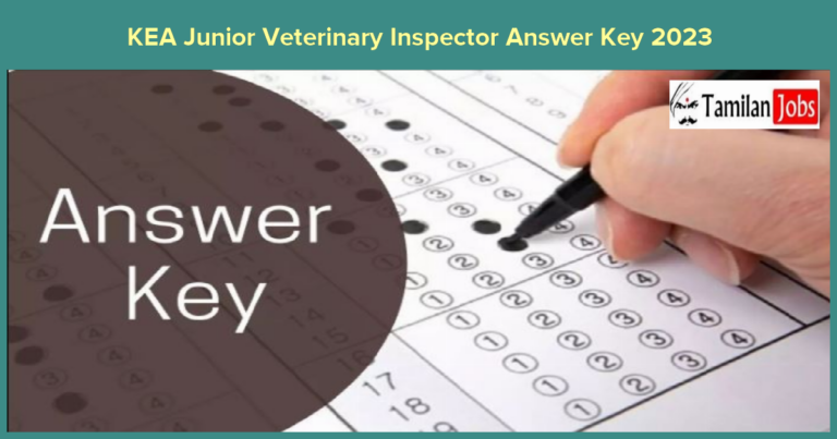 KEA Junior Veterinary Inspector Answer Key 2023