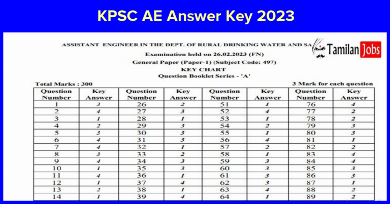 KPSC AE Answer Key 2023