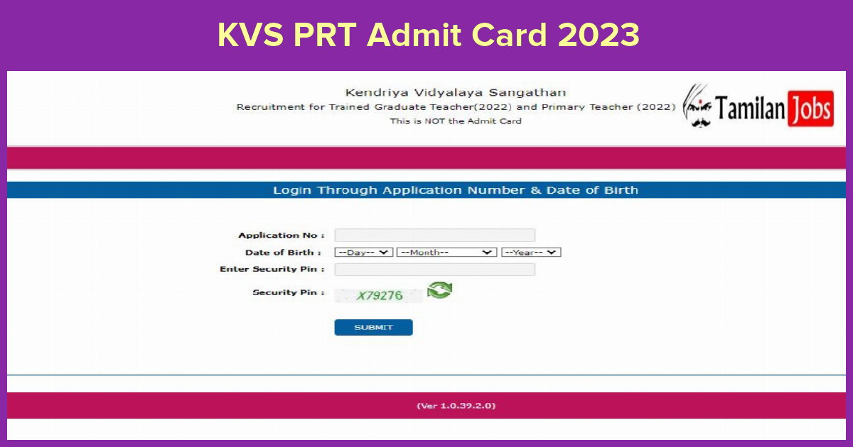 KVS PRT Admit Card 2023