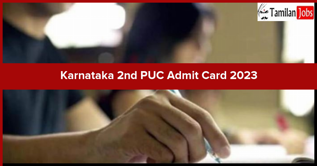 Karnataka 2nd PUC Admit Card 2023
