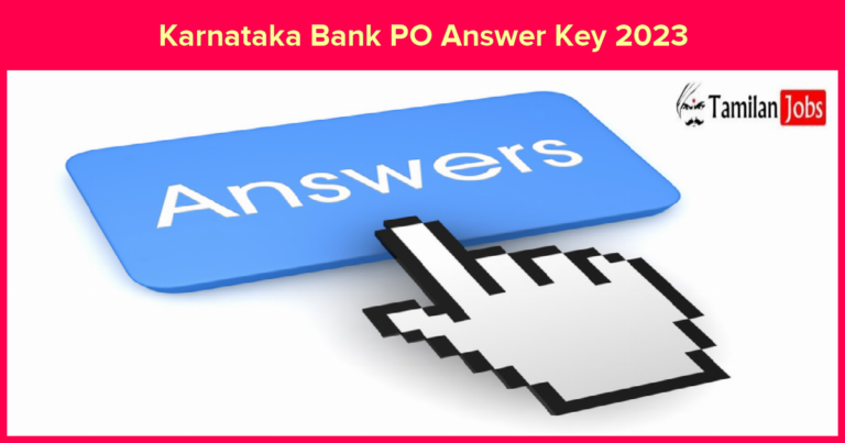 Karnataka Bank PO Answer Key 2023
