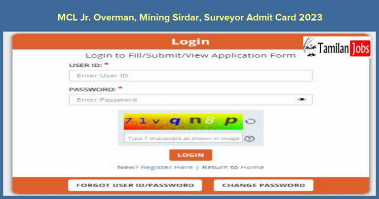 MCL Jr. Overman, Mining Sirdar, Surveyor Admit Card 2023