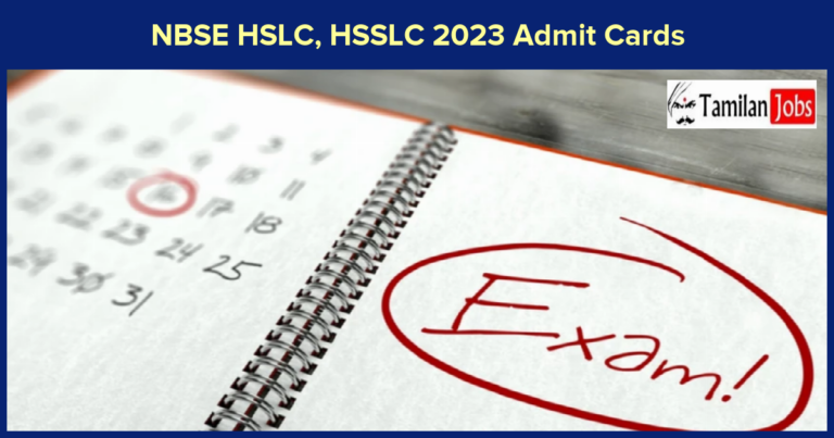 NBSE HSLC, HSSLC 2023 Admit Cards