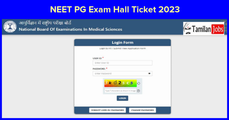 NEET PG Exam Hall Ticket 2023