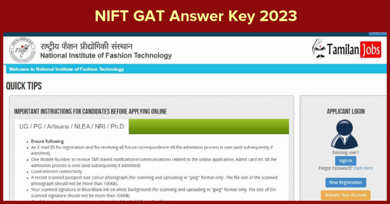 NIFT GAT Answer Key 2023