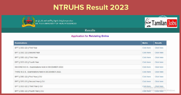 NTRUHS Result 2023
