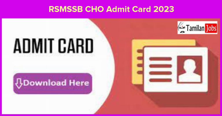RSMSSB CHO Admit Card 2023