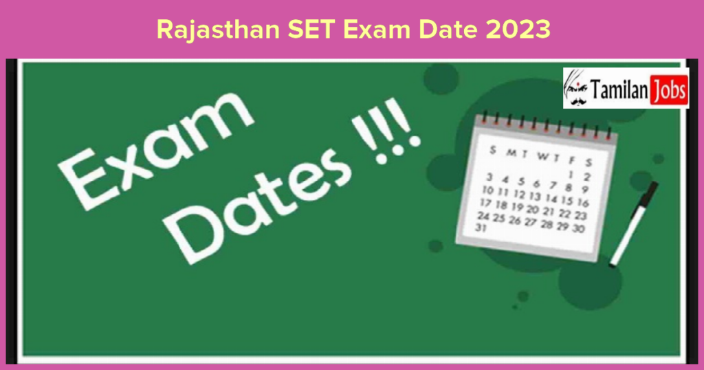 Rajasthan Set Exam Date 2023