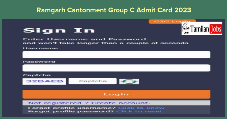 Ramgarh Cantonment Group C Admit Card 2023