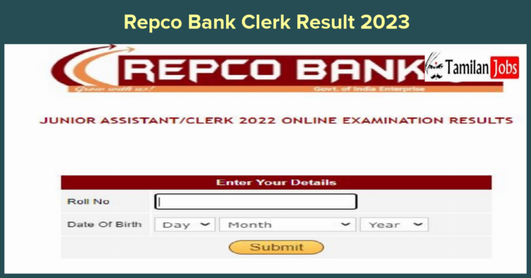 Repco Bank Clerk Result 2023