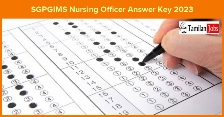 SGPGIMS Nursing Officer Answer Key 2023