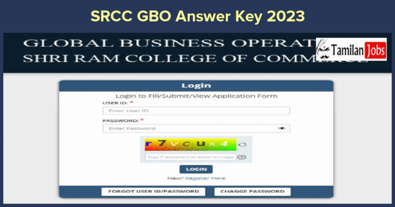 SRCC GBO Answer Key 2023
