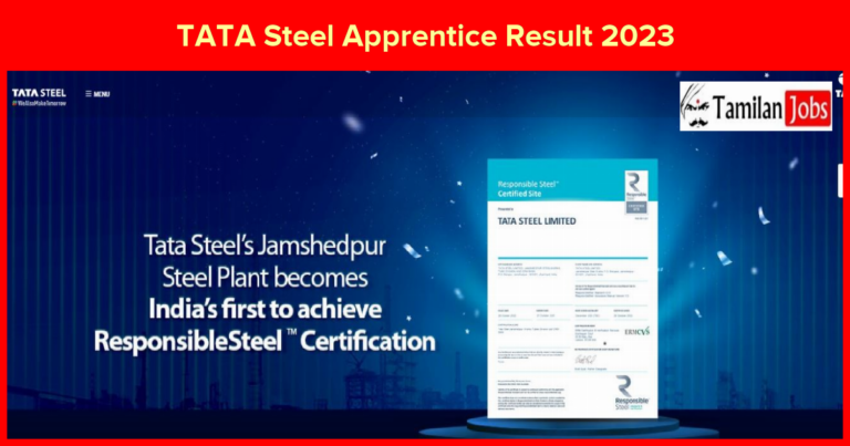 TATA Steel Apprentice Result 2023