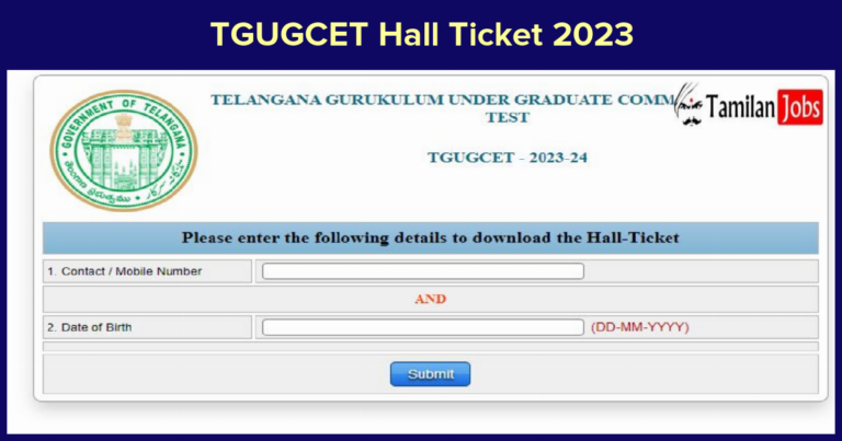 TGUGCET Hall Ticket 2023