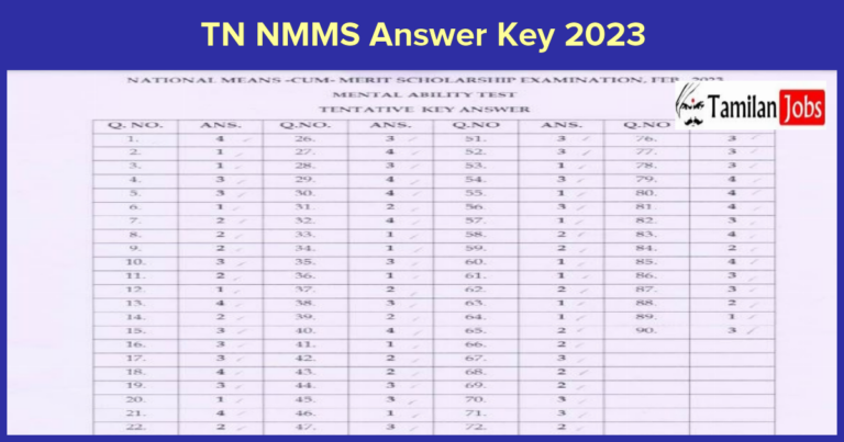 TN NMMS Answer Key 2023