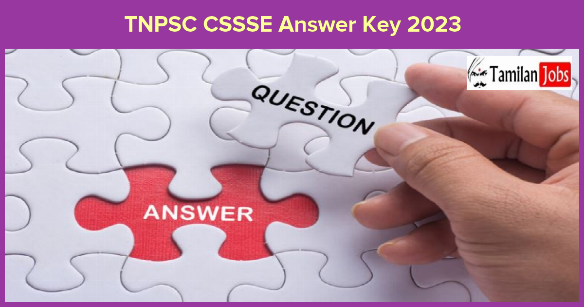 TNPSC CSSSE Answer Key 2023