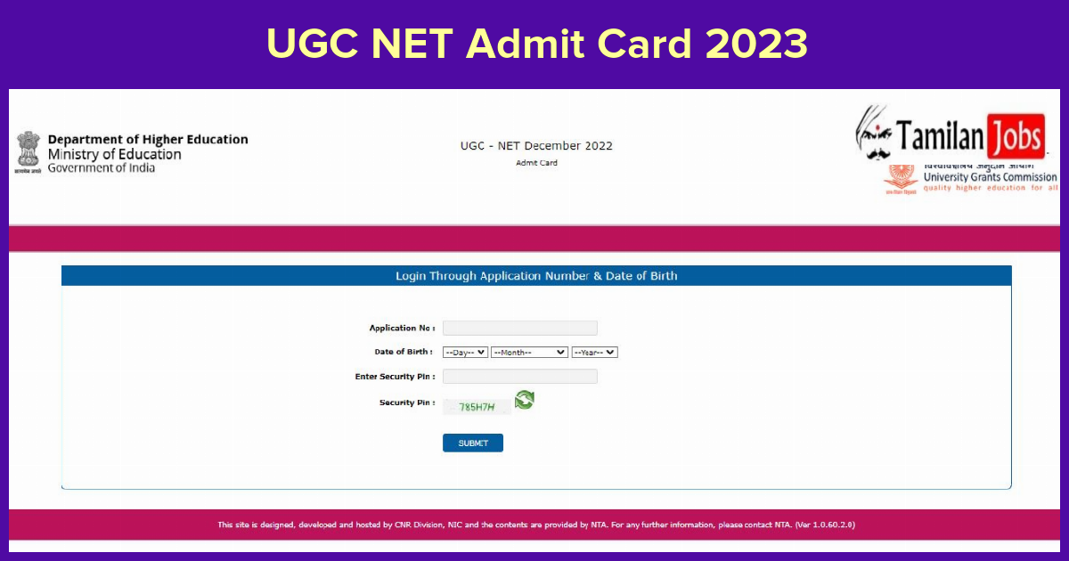 UGC NET Admit Card 2023