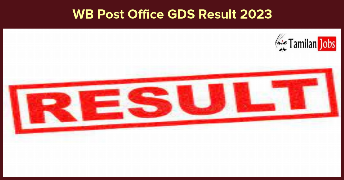 WB Post Office GDS Result 2023