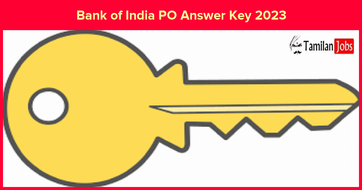 Bank Of India Po Answer Key 2023