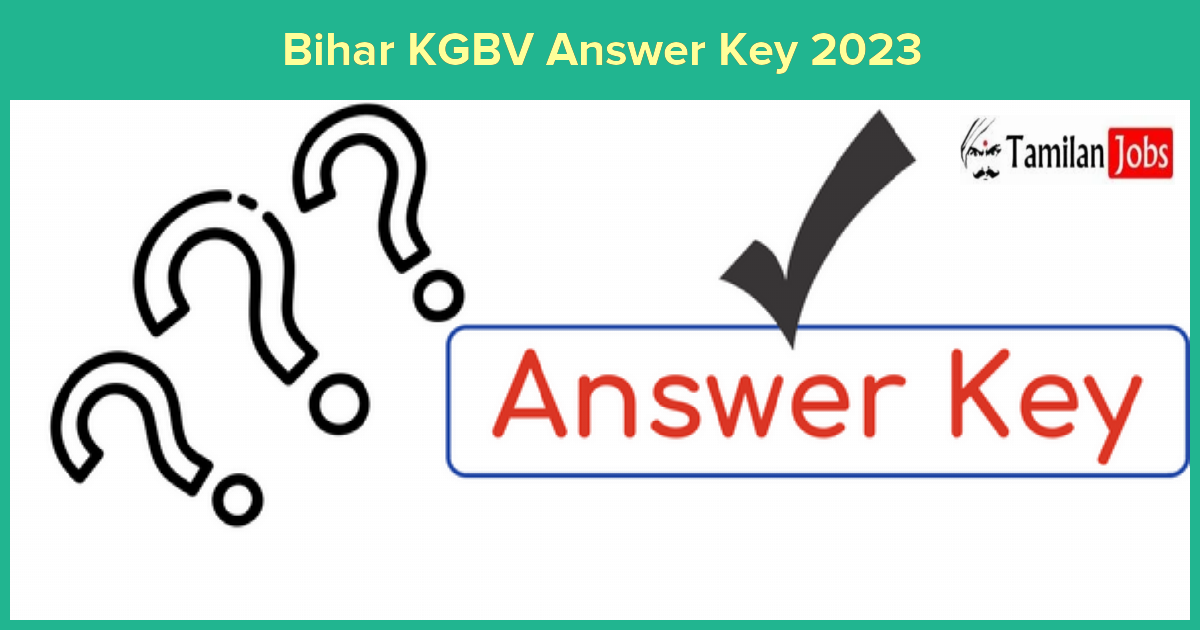 Bihar KGBV Answer Key 2023