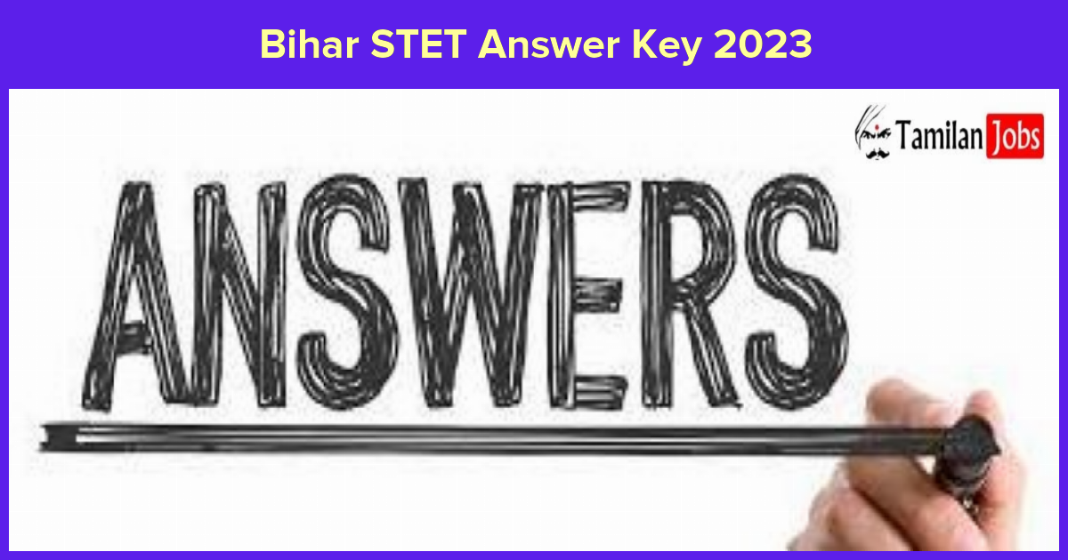 Bihar STET Answer Key 2023