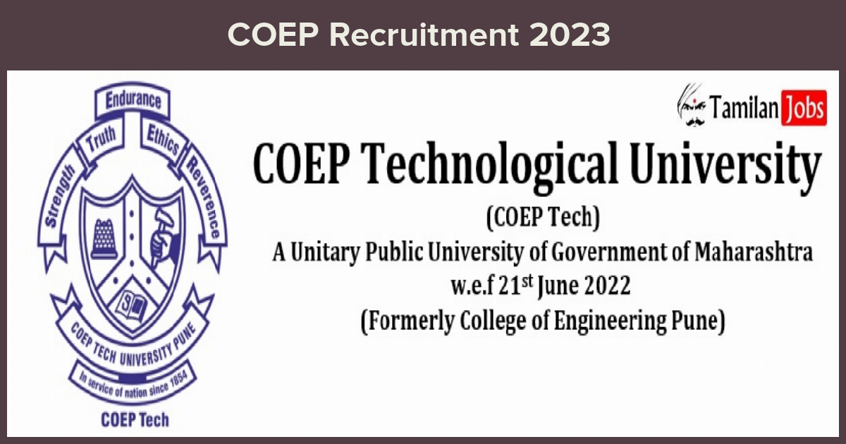 COEP Recruitment 2023 _1678792564 - Tamilan Jobs COEP-Recruitment-2023