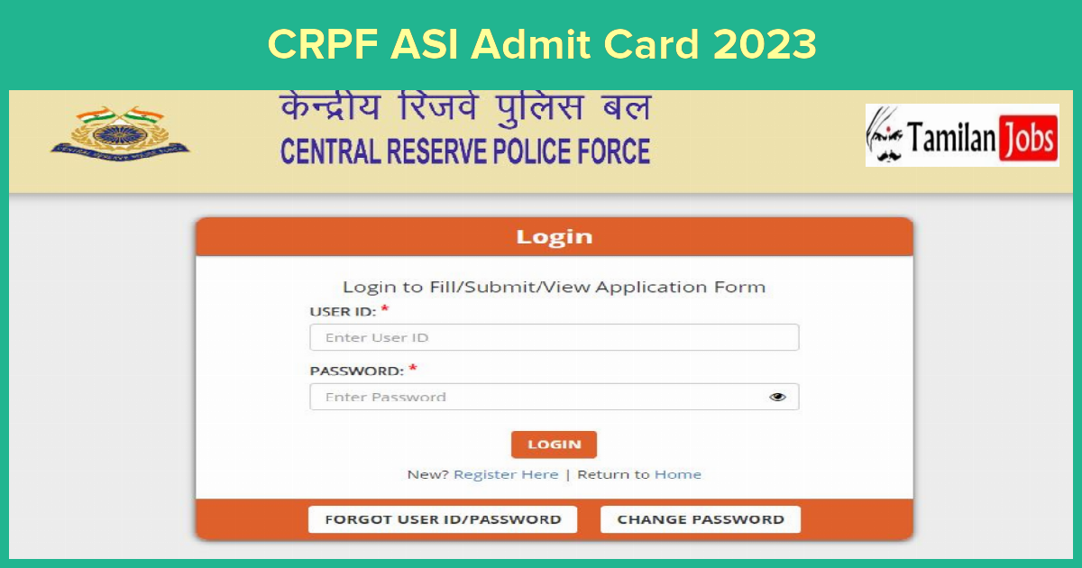 CRPF ASI Admit Card 2023