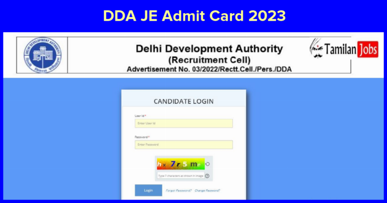 DDA JE Admit Card 2023