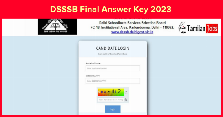 DSSSB Final Answer Key 2023