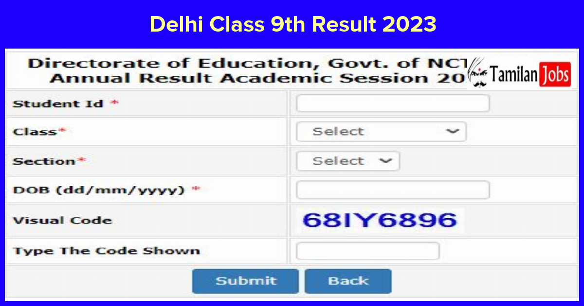 Delhi Class 9th Result 2023