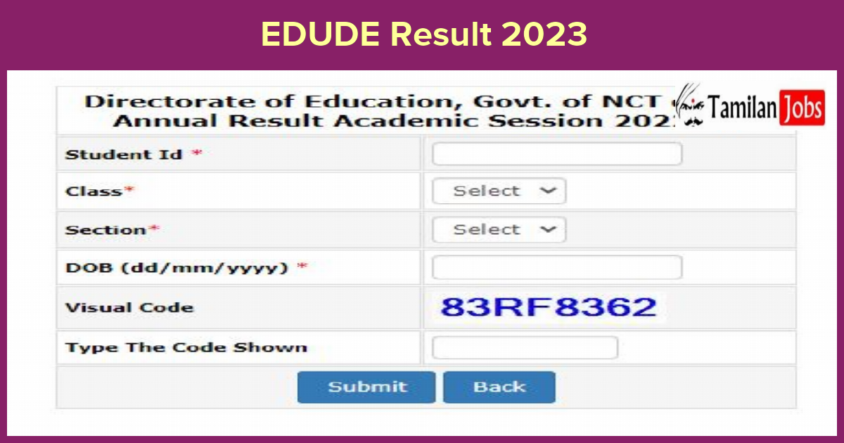 EDUDE Result 2023