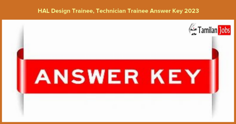 HAL Design Trainee, Technician Trainee Answer Key 2023