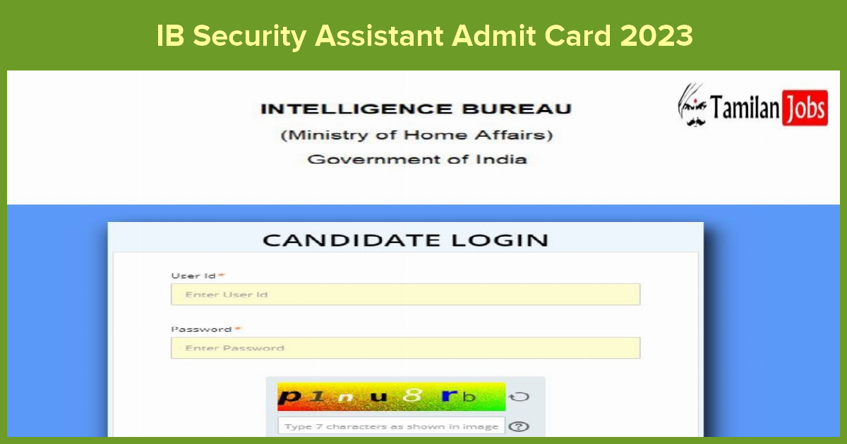 Ib Security Assistant Admit Card 2023