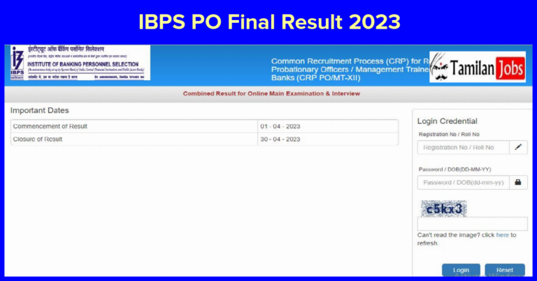 IBPS PO Final Result 2023