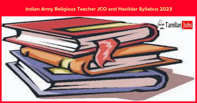 Indian Army Religious Teacher JCO and Havildar Syllabus 2023