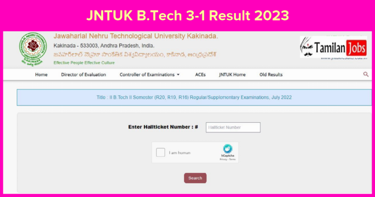 JNTUK B.Tech 3-1 Result 2023