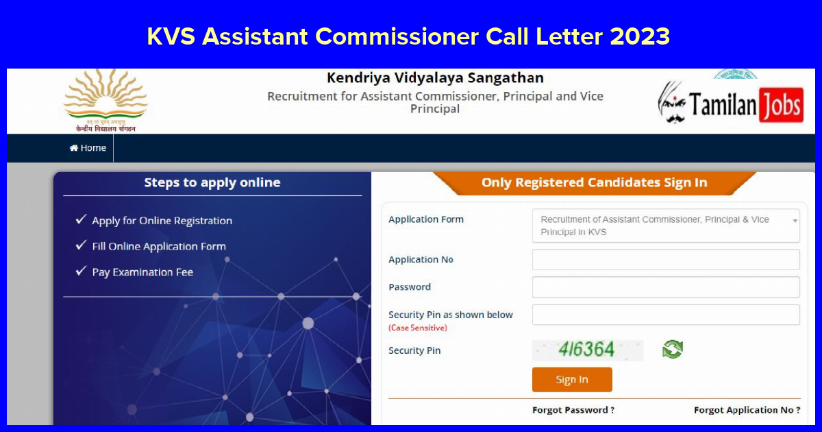 KVS Assistant Commissioner Call Letter 2023 