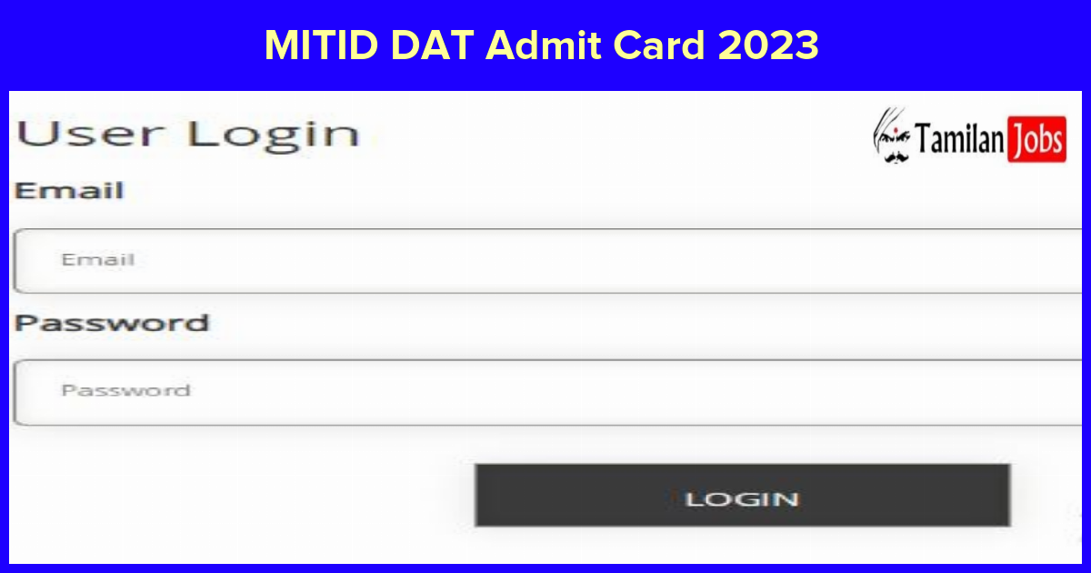MITID DAT Admit Card 2023 