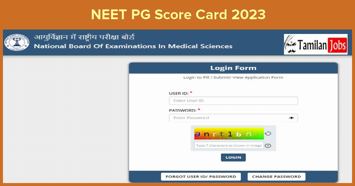 Neet Pg Score Card 2023