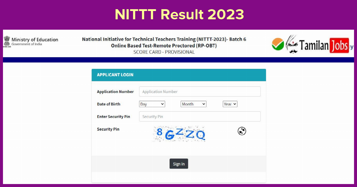 NITTT Result 2023