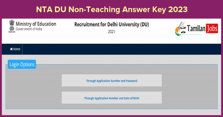 NTA DU Non-Teaching Answer Key 2023