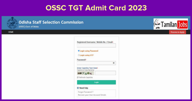 OSSC TGT Admit Card 2023 (Released) Check Exam Dates and Download Process
