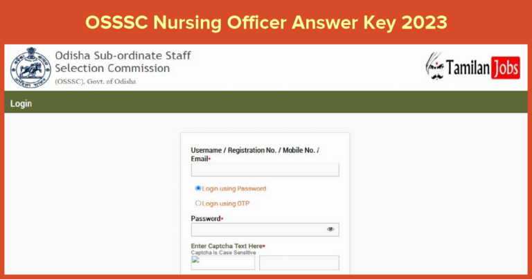 OSSSC Nursing Officer Answer Key 2023