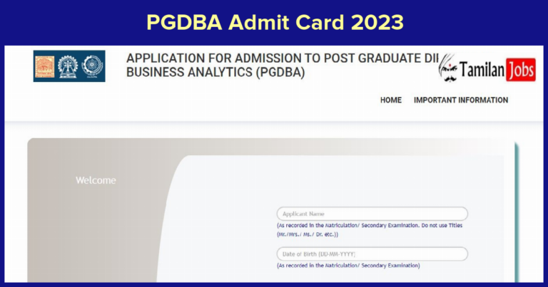 PGDBA Admit Card 2023 Date (Released) Download @ pgdba.iitkgp.ac.in